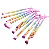 1pcs Brush Bag Case OR 10pcs Mermaid  Makeup Brushes Set Cosmetic Eye Shadow Lip Make Up Professional Makeup Brush Set