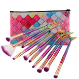 1pcs Brush Bag Case OR 10pcs Mermaid  Makeup Brushes Set Cosmetic Eye Shadow Lip Make Up Professional Makeup Brush Set