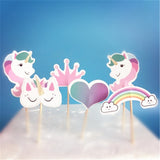 24Pcs Unicorn Cake Insert Bachelorette Party Unicorn Party Happy Birthday Baby Shower Party Supplies DIY Unicorno Natal Deco.Q