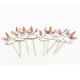24Pcs Unicorn Cake Insert Bachelorette Party Unicorn Party Happy Birthday Baby Shower Party Supplies DIY Unicorno Natal Deco.Q