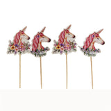 24Pcs Unicorn Cake Insert Bachelorette Party Unicorn Party Happy Birthday Baby Shower Party Supplies DIY Unicorno Natal Deco.Q