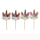 24Pcs Unicorn Cake Insert Bachelorette Party Unicorn Party Happy Birthday Baby Shower Party Supplies DIY Unicorno Natal Deco.Q