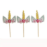 24Pcs Unicorn Cake Insert Bachelorette Party Unicorn Party Happy Birthday Baby Shower Party Supplies DIY Unicorno Natal Deco.Q