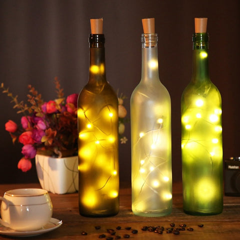 6.5ft 20 LED Wine Bottle Lights Cork Battery Powered Garland DIY Christmas String Lights For Party Halloween Wedding Decoracion