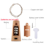 6.5ft 20 LED Wine Bottle Lights Cork Battery Powered Garland DIY Christmas String Lights For Party Halloween Wedding Decoracion