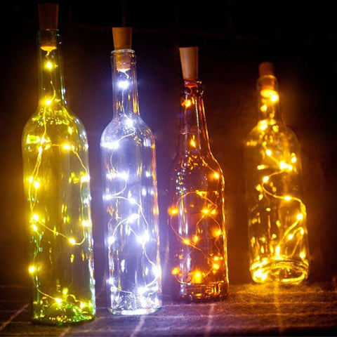 6.5ft 20 LED Wine Bottle Lights Cork Battery Powered Garland DIY Christmas String Lights For Party Halloween Wedding Decoracion