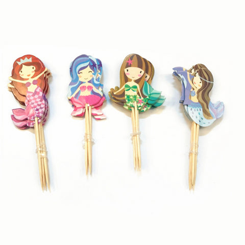 Birthday Party Decorations Kids 24 Pcs/lot Mermaid Party Cupcake Topper Party Decorations Mermaid Party Supplies Deco Marriage