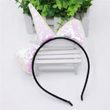 Cute Can Flip Sequins Glitter Unicorn Hairband Rainbow Unicorn Cat Ears Kid Party Cartoon Headband Hair Accessories For Women