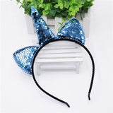 Cute Can Flip Sequins Glitter Unicorn Hairband Rainbow Unicorn Cat Ears Kid Party Cartoon Headband Hair Accessories For Women