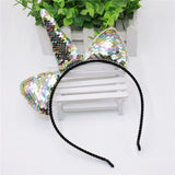 Cute Can Flip Sequins Glitter Unicorn Hairband Rainbow Unicorn Cat Ears Kid Party Cartoon Headband Hair Accessories For Women