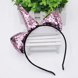 Cute Can Flip Sequins Glitter Unicorn Hairband Rainbow Unicorn Cat Ears Kid Party Cartoon Headband Hair Accessories For Women