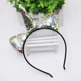 Cute Can Flip Sequins Glitter Unicorn Hairband Rainbow Unicorn Cat Ears Kid Party Cartoon Headband Hair Accessories For Women