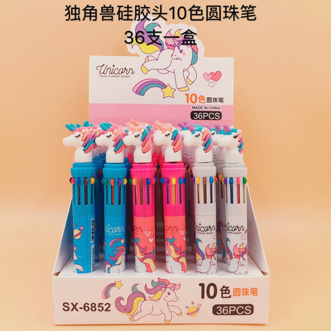 Dream Unicorn 10 Colors Chunky Ballpoint Pen School Office Supply Gift Stationery Papelaria Escolar