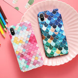 FLOVEME For iPhone 7 6 6S Plus Case Mermaid 3D Scales Case For iPhone XS Max X XR Girly Back Cover For iPhone 6 6S 7 Plus 5 5S