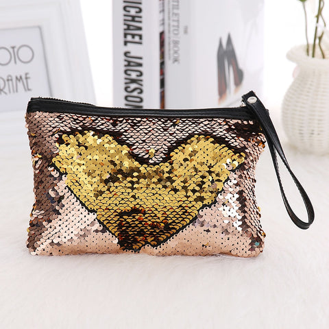 Mermaid Sequins Pencil bag Women Purse DIY Sequins Handbag Mermaid Bag Glitter Clutch Wallet Pencil Case School Stationery