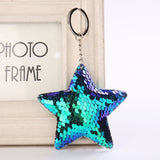 Mermaid Star Unicorn Cat Keychain Glitter Pompom Sequins Key Chain Gifts for Women Llaveros Mujer Car Bag Accessories Key Ring