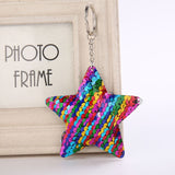 Mermaid Star Unicorn Cat Keychain Glitter Pompom Sequins Key Chain Gifts for Women Llaveros Mujer Car Bag Accessories Key Ring