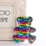 Mermaid Star Unicorn Cat Keychain Glitter Pompom Sequins Key Chain Gifts for Women Llaveros Mujer Car Bag Accessories Key Ring