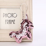 Mermaid Star Unicorn Cat Keychain Glitter Pompom Sequins Key Chain Gifts for Women Llaveros Mujer Car Bag Accessories Key Ring