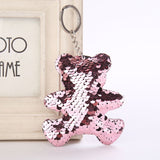 Mermaid Star Unicorn Cat Keychain Glitter Pompom Sequins Key Chain Gifts for Women Llaveros Mujer Car Bag Accessories Key Ring