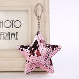 Mermaid Star Unicorn Cat Keychain Glitter Pompom Sequins Key Chain Gifts for Women Llaveros Mujer Car Bag Accessories Key Ring