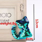 Mermaid Star Unicorn Cat Keychain Glitter Pompom Sequins Key Chain Gifts for Women Llaveros Mujer Car Bag Accessories Key Ring