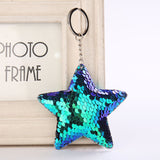 Mermaid Star Unicorn Cat Keychain Glitter Pompom Sequins Key Chain Gifts for Women Llaveros Mujer Car Bag Accessories Key Ring