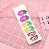 NEW Kids Hair Accessories Headwear 2-6Pcs/Set Flamingo Pineapple Fruit Hairpins Cartoon Mermaid Horse Rainbow Hair Clip for Girl