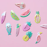 NEW Kids Hair Accessories Headwear 2-6Pcs/Set Flamingo Pineapple Fruit Hairpins Cartoon Mermaid Horse Rainbow Hair Clip for Girl