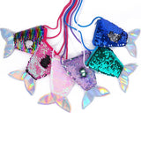 Women Mermaid Tail Sequins Coin Purse Girls Crossbody Bags Sling Money Change Card Holder Wallet Purse Bag Pouch For Kids Gifts