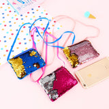 Women Mermaid Tail Sequins Coin Purse Girls Crossbody Bags Sling Money Change Card Holder Wallet Purse Bag Pouch For Kids Gifts